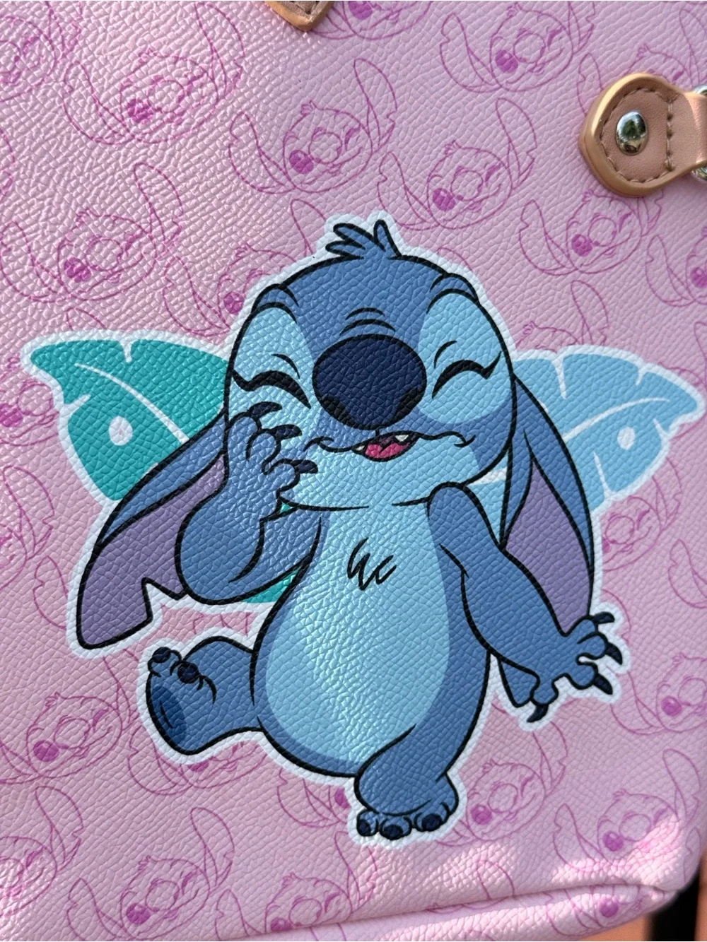 Disney Pink Stitch Tote with Tan Trim - NWT